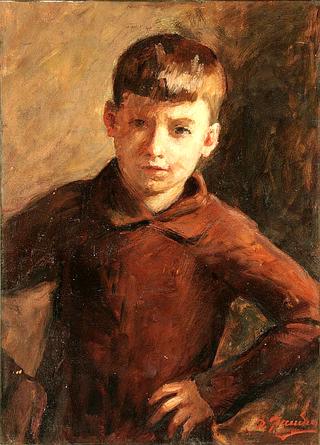 Portrait of a Young Boy in Brown