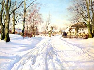 Village Covered in Snow