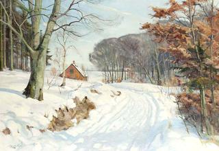 A Cottage on a Snowy Track