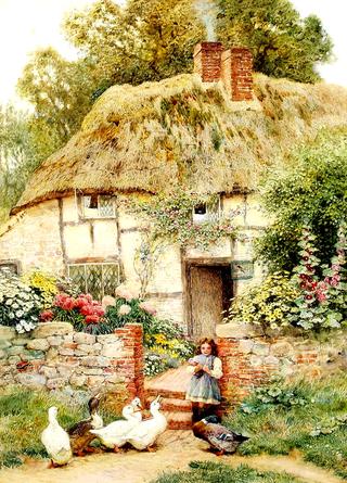 At the cottage gate