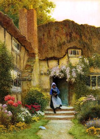 At the cottage door