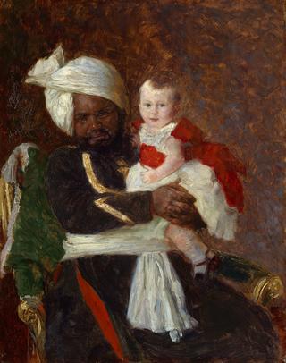 Prince Alexander of Battenberg (1886-1960) with Muhammed Bukhsh