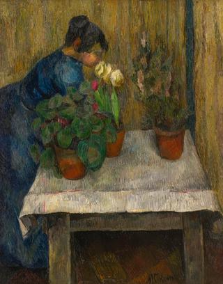 Woman with Tulips