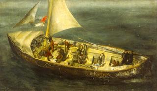 A Ship's Boat at Sea