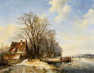 Winterscape with Ice Skaters