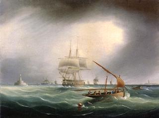 An Armed Merchantman Passing the Torre de Bugio, as She Enters the Tejo Estuary, Lisbon