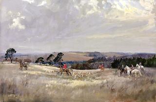Colonel Elwes Foxhounds at Colesbourne,Gloucestershire,with Members of the Elwes Family in the Field