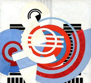 White on Blue and Red