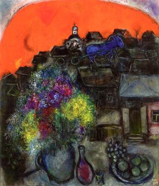 Black Village and Red Sky