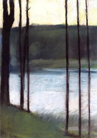 Evening mood on a lake in Grunewald