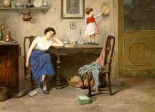The tired mother