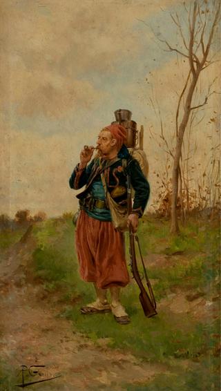 French Soldier Smoking