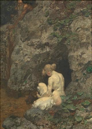 Faun woman by the water