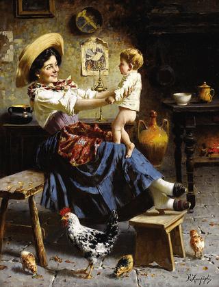 Playing with the baby