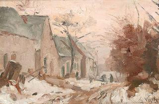 Village Road with Snow