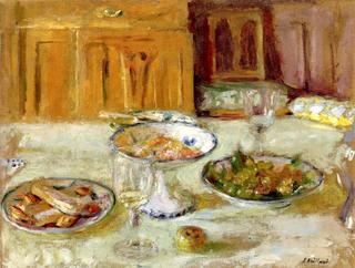 Plates of Fruit and Biscuits on the Table