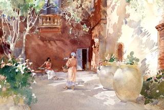 Petit dejeuner, the terrace of the Hotel Sullie, St Tropez
