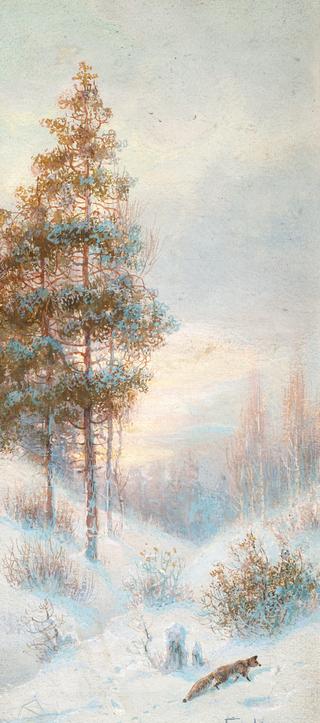 Winter Landscape with a Fox