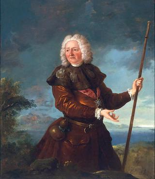 Portrait of a man as a pilgrim to Santiago de Compostela, possibly Charles-François Noirot