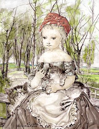 Girl with Cats