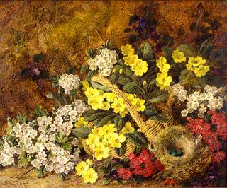 Still Life of Flowers with Bird's Nest