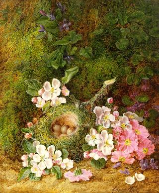 Still Life of Flowers and Bird's Nest