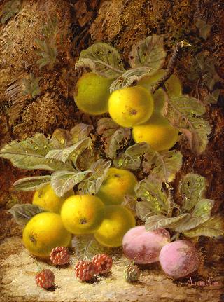 Grapes, Plum and Raspberries
