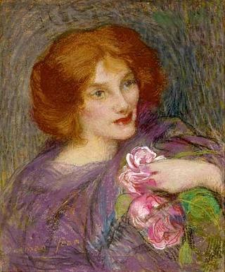 Young beauty with flowers