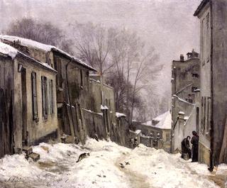 Montmartre, the Rue du Mont-Cenis, Snowy Effect