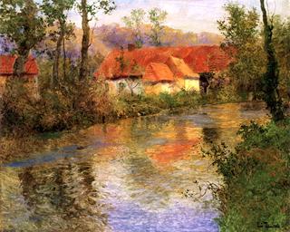Farm with Red Roofs on the Banks of the Arques, End of Summer
