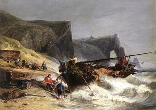 Fishermen Bringing in a Boat