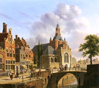 A Church along a Canal, Holland