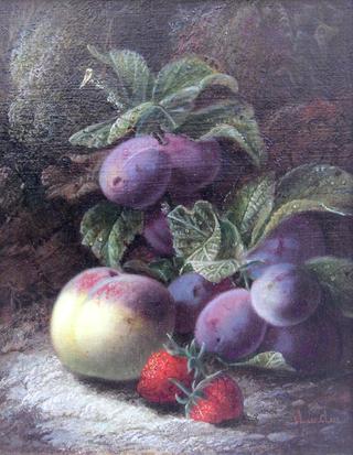 Peach, Plums and Strawberries