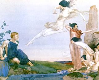 'Then they leapt across the pool and came to him'