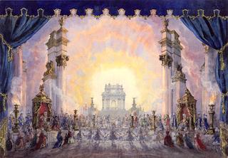 Stage design for 'Le Noces de Psyché et de l'Amour': Apothéose, Act II