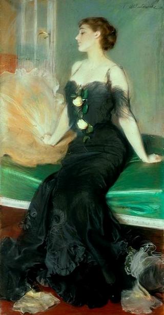 Portrait of a lady in a black dress