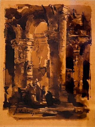 Interior study of a church