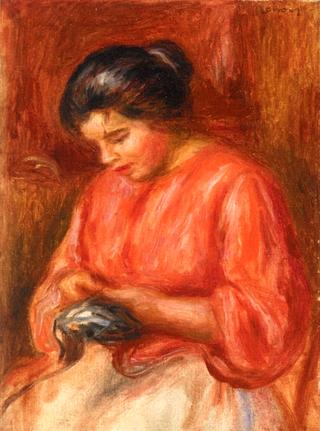 Girl Darning