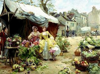 Buying Flowers at Market