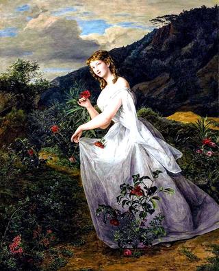 Young lady in a white dress