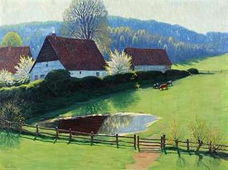 Farm on a Sunny Spring Day
