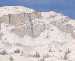 Snow-covered mountain range