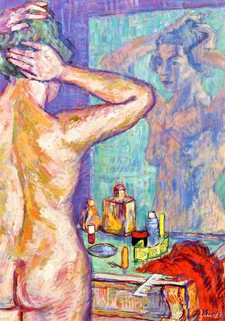 Standing Nude in front of Mirror