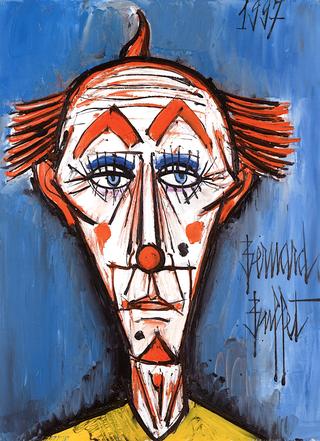 Clown, Blue Background