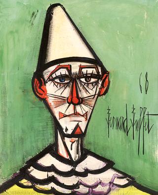 Clown's Head, Green Background