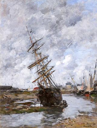 Trouville, Sailboat Beached in the Port