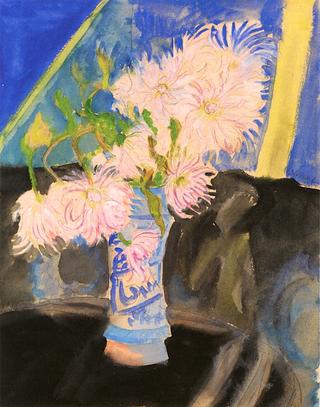 Flowers in a Blue Vase