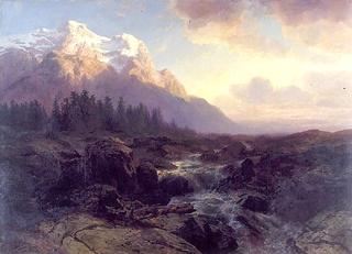 Das Rosenlauital mit dem Wetterhorn (The Rosenlaui Valley with the Wetterhorn)