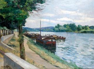 Barges on the Seine at Andresy