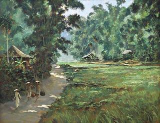 Road in Vietnam with Figures